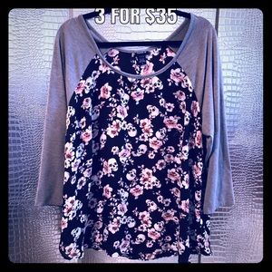 Torrid Size 2 Base Ball T Chiffon Skull Floral NWT